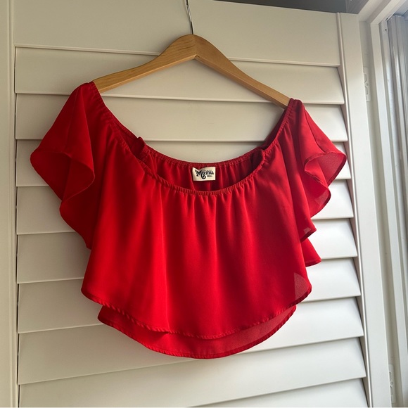 Show me your Mumu Red Crop Top - Picture 1 of 3